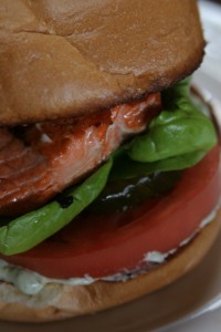 Salmon burger, boathouse 19, tacoma